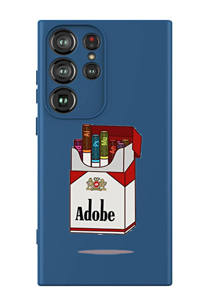 Theodor غطاء حماية سائل من السيليكون المقاوم للصدمات لهاتف سامسونج جالاكسي S24 ألترا (أزرق) - أدوبي