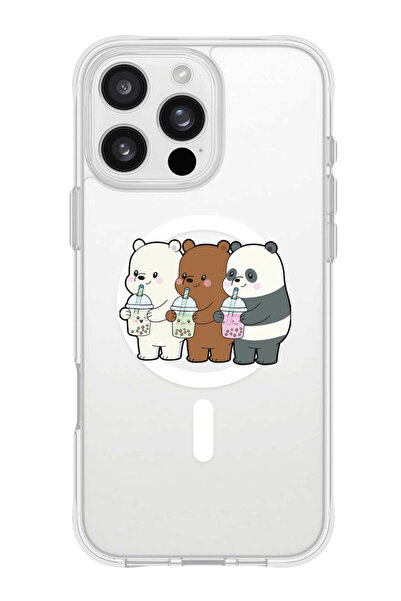 Theodor جراب ماج سيف لهاتف آيفون 16 برو، غطاء حماية مقاوم للصدمات - 3 باندا د...