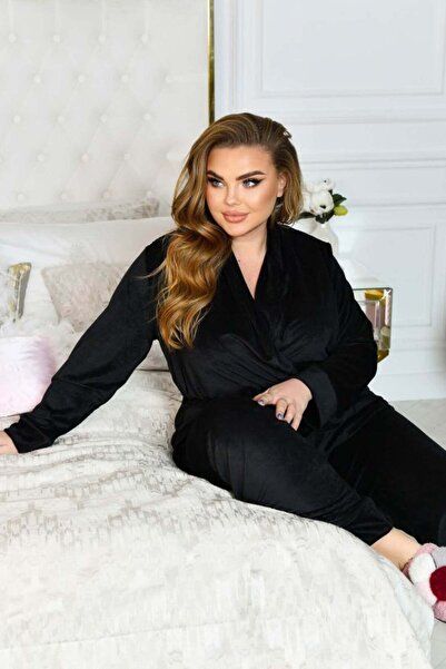 Bigsize Trening dama marimi mari 3 piese catifea 8073-24
