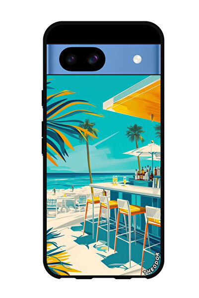 Theodor جراب حماية لهاتف Google Pixel 8a، رسم لبار على الشاطئ
