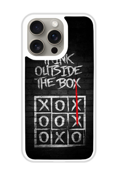 Theodor غطاء حماية لهاتف أبل آيفون 15 برو - فكر خارج الصندوق (مصد أبيض)