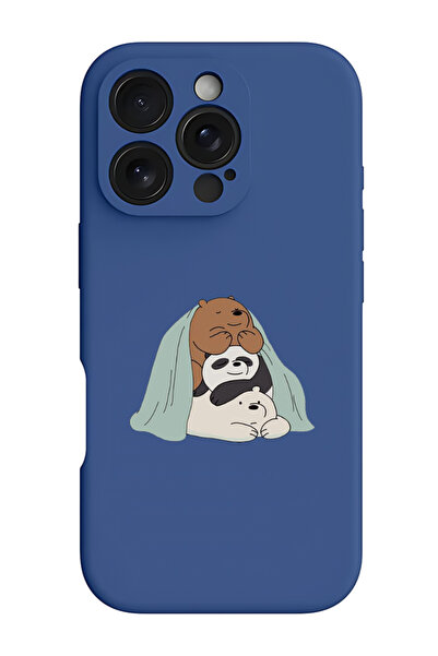 Theodor جراب حماية سيليكون سائل مقاوم للصدمات لجهاز iPhone 16 Pro باللون الأز...