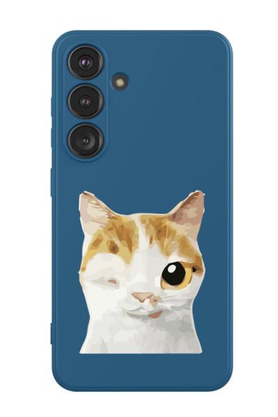 Theodor غطاء حماية من السيليكون السائل المقاوم للصدمات لهاتف سامسونج جالاكسي S24 (أزرق) - كات وينك