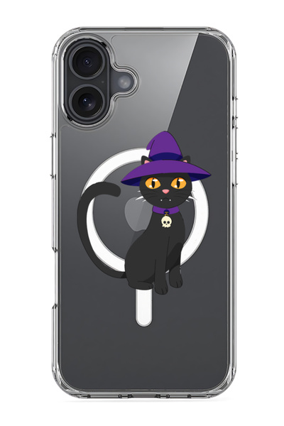 Theodor جراب Magsafe متوافق مع iPhone 16، غطاء ممتص للصدمات للهاتف - قبعة قطة...