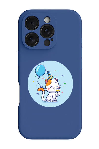 Theodor غطاء حماية سيليكون سائل مقاوم للصدمات لجهاز iPhone 16 Pro باللون الأز...