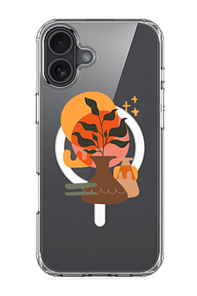 Theodor جراب ماج سيف متوافق مع آيفون 16، غطاء ممتص للصدمات للهاتف - مزهرية مع...