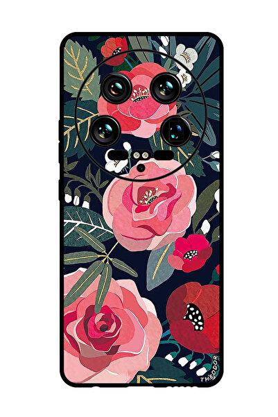 Theodor جراب واقٍ مضاد للخدش والصدمات لهاتف Xiaomi 14 Ultra زهور وأوراق