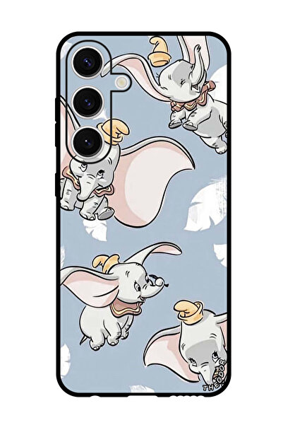 Theodor جراب حماية لهاتف سامسونج جالاكسي S24 بلس مطبوع عليه صورة فيل صغير طائر