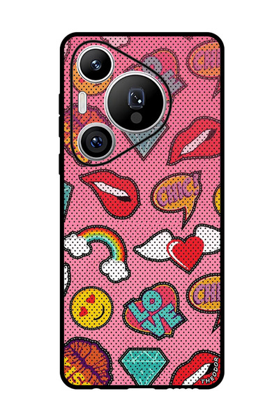 Theodor جراب واقٍ مضاد للخدش والصدمات لهاتف هواوي بيورا 70 برو بلس، علامات الحب