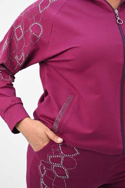 Bigsize Women's plus size tracksuit with rhinestones 8129