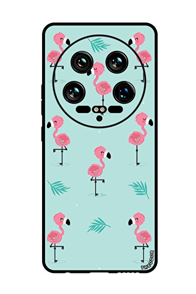 Theodor جراب واقٍ مضاد للخدش والصدمات لهاتف Xiaomi 14 Ultra بنمط فلامنغو
