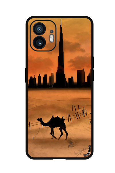 Theodor جراب حماية لهاتف Nothing Phone (2) غروب الشمس، جمل، برج خليفة