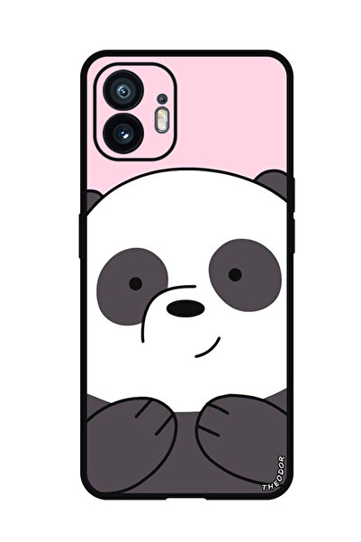 Theodor جراب واقٍ مضاد للخدش والصدمات لهاتف Nothing Phone (2) Panda Smiling