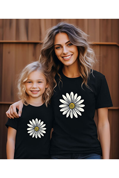 ASELİNDA Tricou combinat mamă-fiu cu imprimeu margaretă (adăugați 2 articole ...
