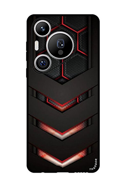 Theodor جراب واقٍ مضاد للخدش والصدمات لهاتف هواوي بيورا 70 برو بلس أحمر وأسود