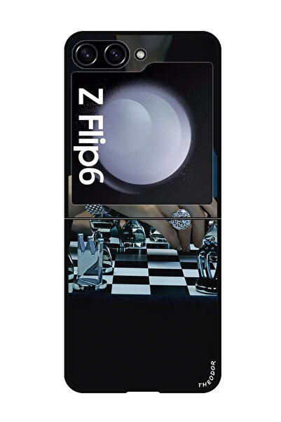 Theodor جراب واقٍ مضاد للخدش والصدمات لهاتف Samsung Galaxy Z Flip 6 Chess 1