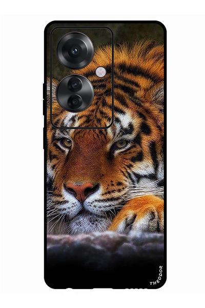 Theodor جراب واقٍ مضاد للخدش والصدمات لهاتف Oppo Reno 11F Tiger