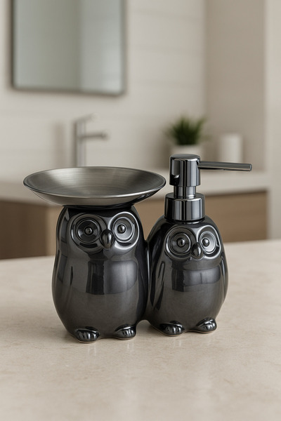 İnterlife Дозатор за сапун във формата на пингвин Модерен стилен керамичен до...