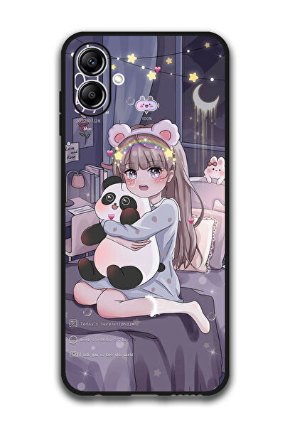 Theodor جراب واقٍ مضاد للخدش والصدمات لهاتف Samsung Galaxy A06 فتاة مع دب