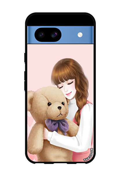 Theodor جراب واقٍ مضاد للخدش والصدمات لهاتف Google Pixel 8a بتصميم فتاة جميلة...