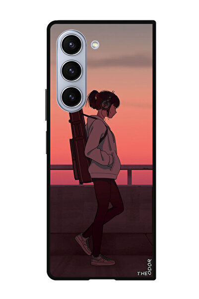 Theodor جراب حماية لهاتف سامسونج جالاكسي زد فولد 6 girl_musician_guitar