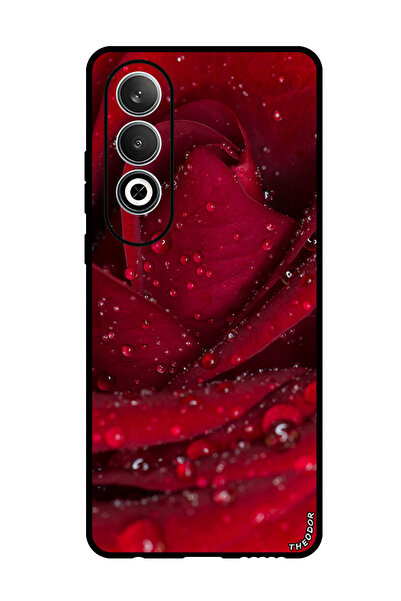 Theodor جراب واقٍ مضاد للخدش والصدمات لهاتف Oppo K12 - بتلات وردية حمراء