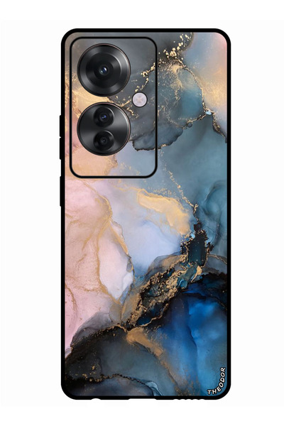 Theodor جراب واقٍ مضاد للخدش والصدمات لهاتف Oppo Reno 11F بلون رخامي ملون (2)