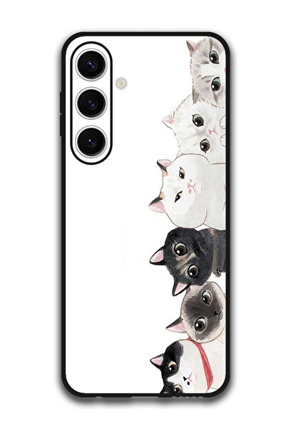 Theodor جراب واقٍ مضاد للخدش والصدمات لهاتف Samsung Galaxy S24 FE، قطط لطيفة