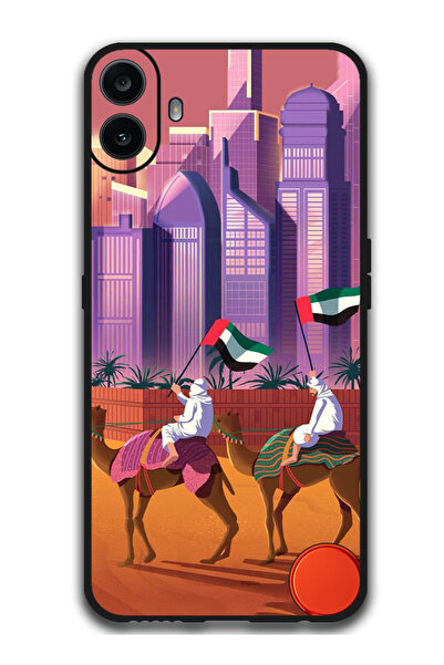 Theodor جراب واقٍ مضاد للخدش والصدمات لهاتف CMF Phone 1 بلون الجمل وعلم الإما...