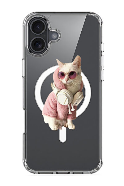 Theodor جراب ماج سيف لهاتف آيفون 16 متوافق مع غطاء ممتص الصدمات للهاتف من القطة