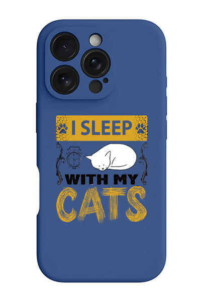 Theodor غطاء حماية سيليكون سائل مقاوم للصدمات لجهاز iPhone 16 Pro باللون الأزرق - أنا أنام