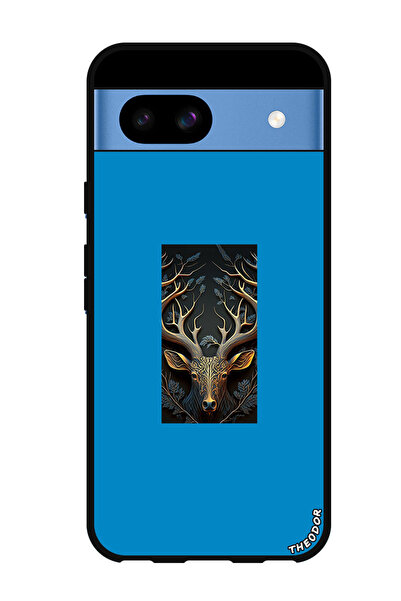 Theodor جراب واقٍ مضاد للخدش والصدمات لهاتف Google Pixel 8a بتصميم رأس الغزال