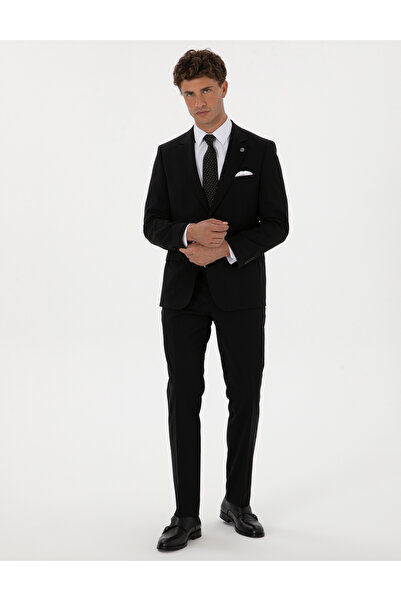 Pierre Cardin Siyah Slim Fit %100 Yün Takım Elbise 50313966-VR046