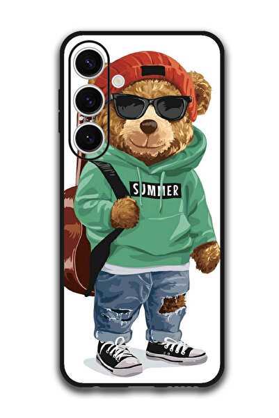 Theodor جراب واقٍ مضاد للخدش والصدمات لهاتف Samsung Galaxy S24 FE، دب موسيقي