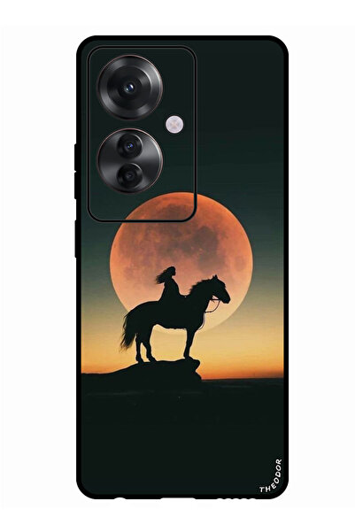 Theodor جراب واقٍ مضاد للخدش والصدمات لهاتف Oppo Reno 11F بتصميم غروب الشمس ا...