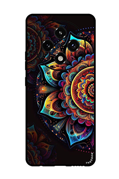 Theodor جراب واقٍ مضاد للخدش والصدمات لهاتف Oppo A3 Pro، مزين بزهرة جانبية ملونة