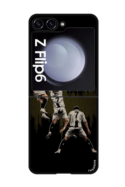 Theodor جراب واقٍ مضاد للخدش والصدمات لهاتف Samsung Galaxy Z Flip 6 CR7