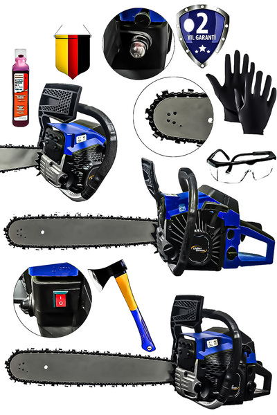 Lieber German LGM5800 Benzinli 2.4Hp Magnezyum Karter Zincirli Ağaç Odun Kesm...