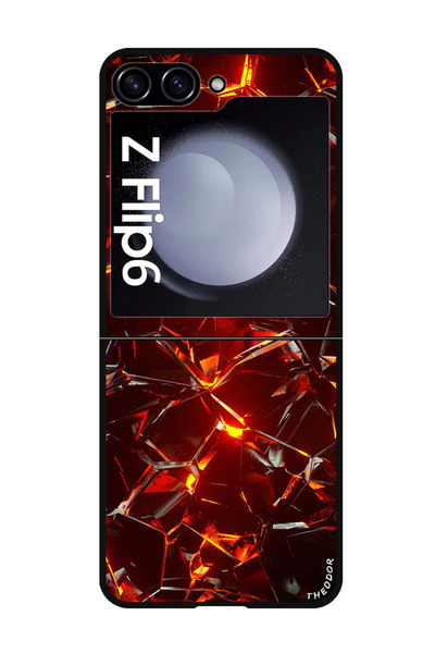Theodor جراب واقٍ مضاد للخدش والصدمات لهاتف Samsung Galaxy Z Flip 6 Abstract 7