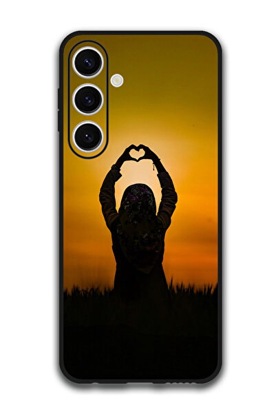 Theodor Protective Case For Samsung Galaxy S24 FE silhouette_heart_sunset