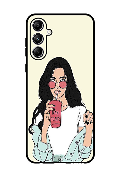 Theodor جراب واقٍ مضاد للخدش والصدمات لهاتف سامسونج جالاكسي F15، فتاة تشرب ال...