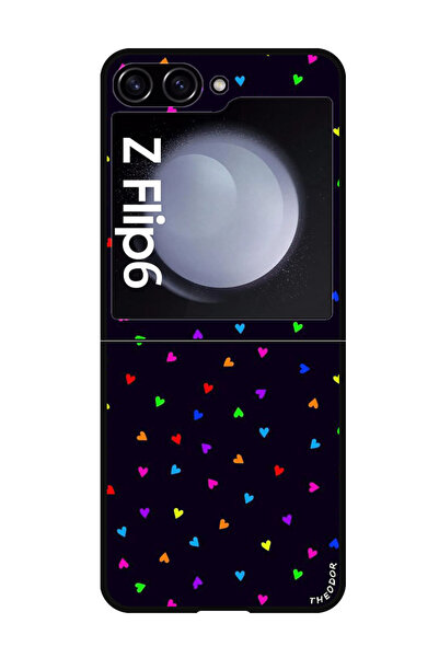 Theodor جراب واقٍ مضاد للخدش والصدمات لهاتف Samsung Galaxy Z Flip 6 قلوب صغير...