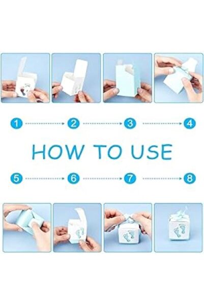 OEM 10 bucati cutii marturii carucior alb roz / bleumarin /albastru marturie trusou botez