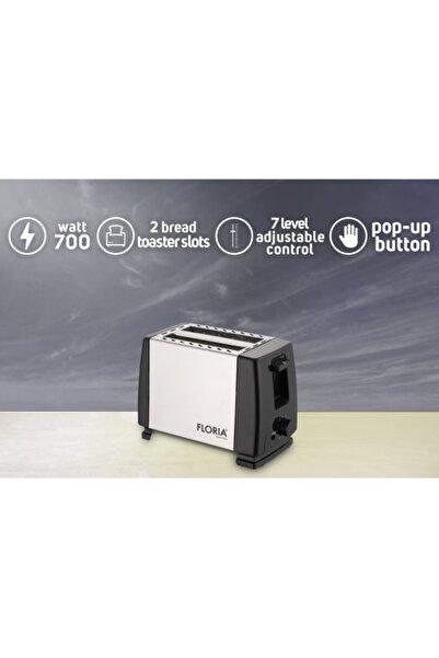 Floria Toaster, Black/Stainless Steel, 700W, 7 temperature control levels, off button / ZLN 1840