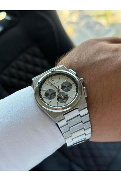 RoseandRoses Come Equivalent Model Men Wrist Watch Silver (White Dial Black Details)