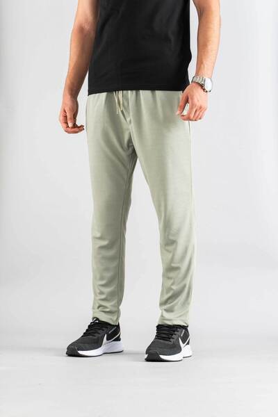 bombe Men's Black Trousers Elastic Waist Slim Fit Flexible Lycra Basic Cotton Jogger