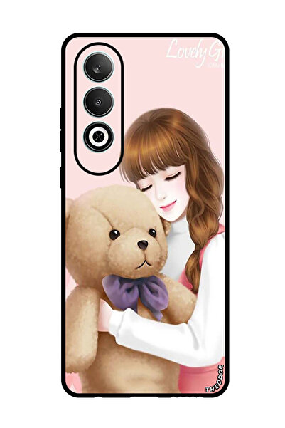 Theodor جراب واقٍ مضاد للخدش والصدمات لهاتف OnePlus Nord CE 4، فتاة جميلة مع دب