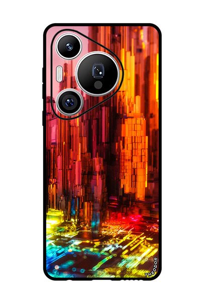 Theodor جراب حماية لهاتف هواوي بيورا 70 برو بلس structure_3d_colorful