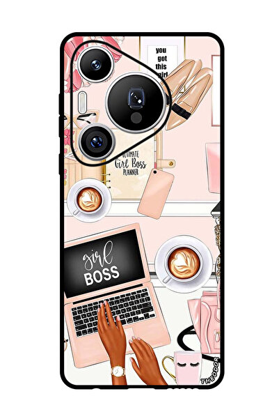 Theodor جراب واقٍ مضاد للخدش والصدمات لهاتف هواوي بيورا 70 برو بلس - تصميم فتاة رئيسية