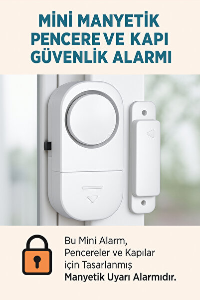 Ecuy Mini Manyetik Kapı ve Pencere Güvenlik Alarmı Kablosuz Kolay kurulum Ev ...